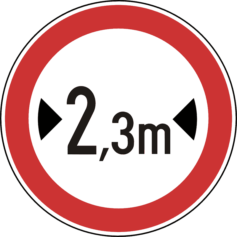 Zabrana prometa za vozila čija ukupna širina prelazi određenu širinu