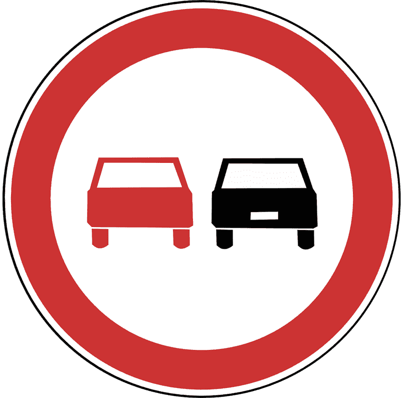 Zabrana pretjecanja svih motornih vozila, osim mopeda i motocikla bez prikolice