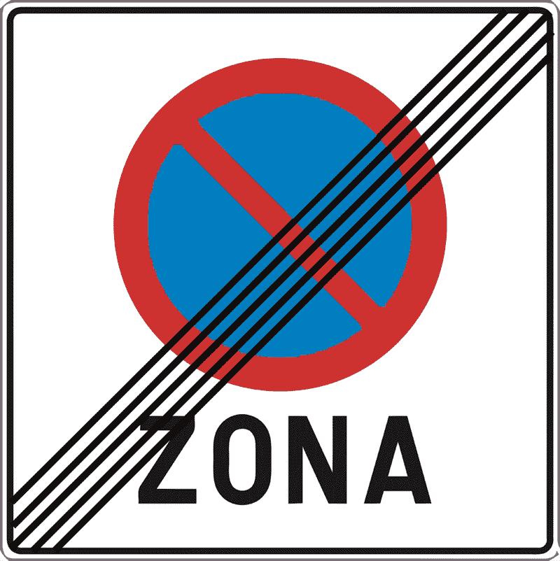 Završetak zone u kojoj je ograničeno trajanje parkiranja