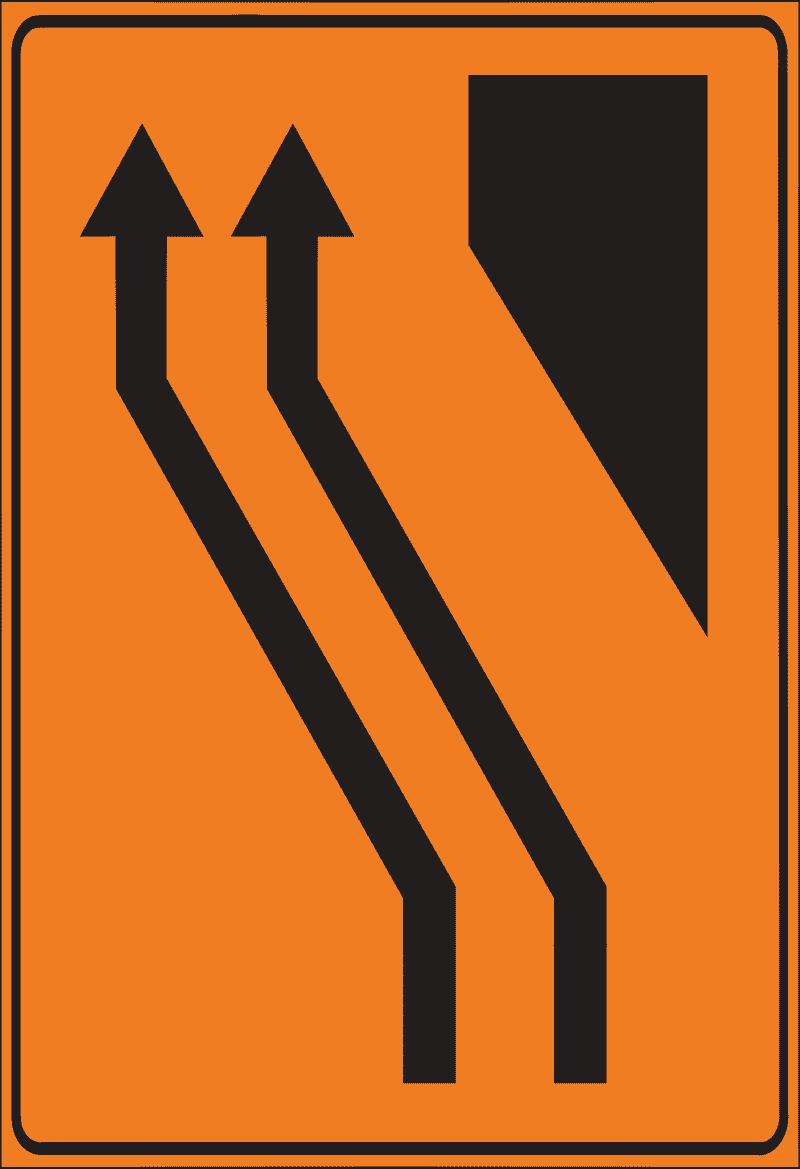 Predznak za preusmjeravanje prometa na cesti prilikom privremenih regulacija prometa