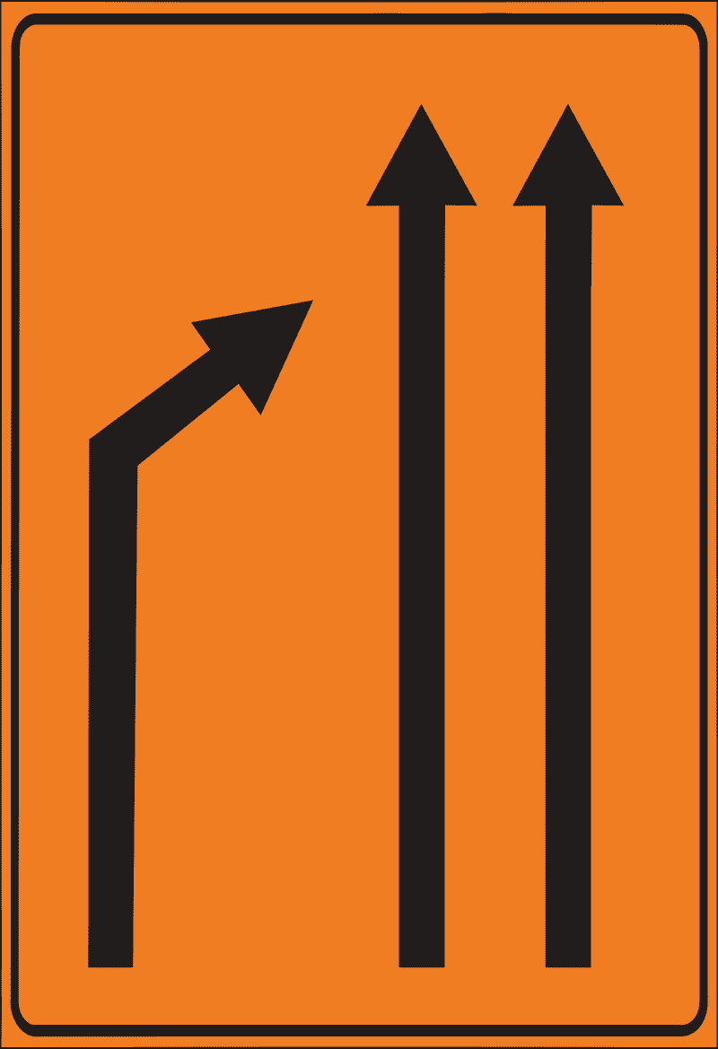 Predznak za preusmjeravanje prometa na cesti prilikom privremenih regulacija prometa