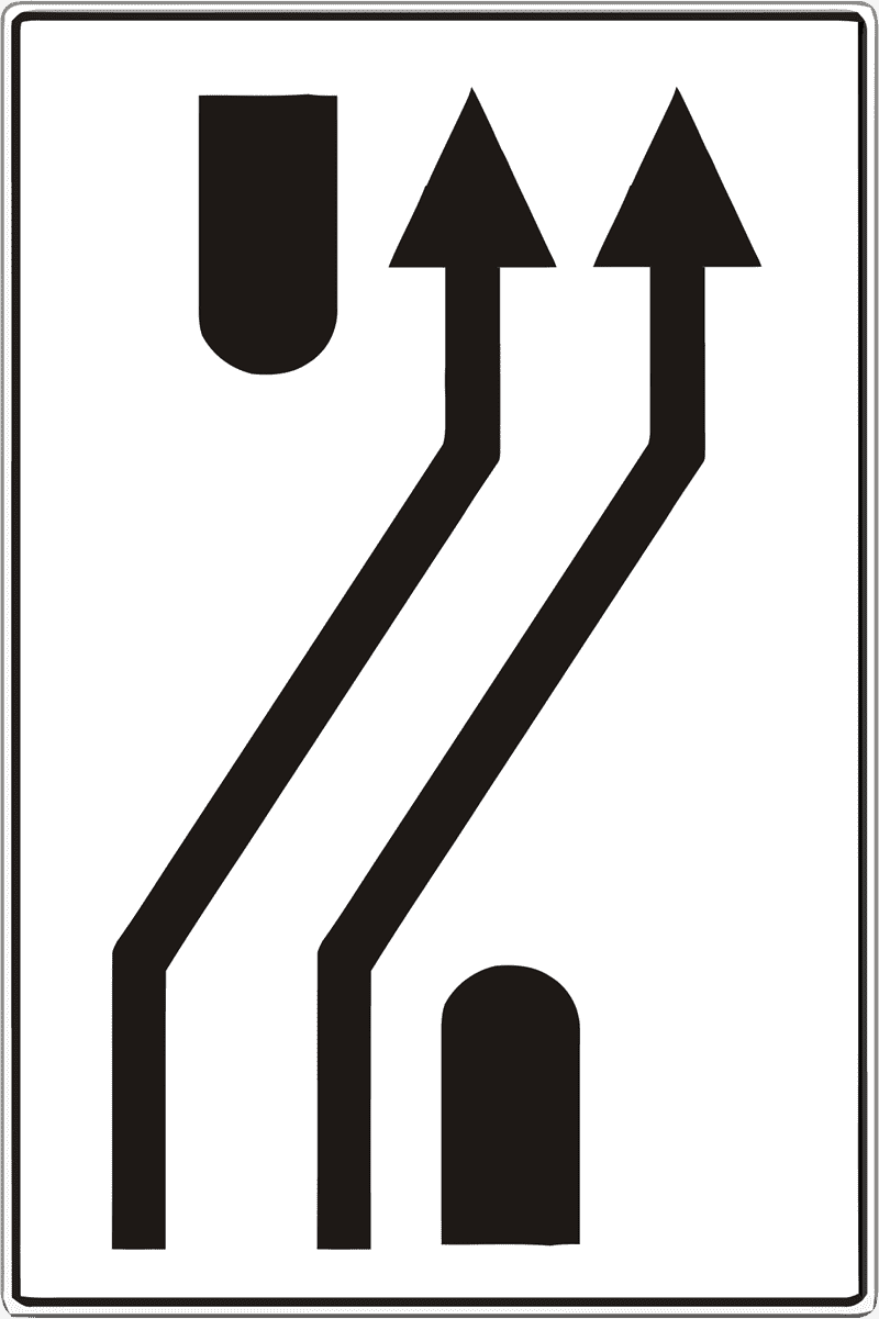 Predznak za preusmjeravanje prometa na cesti s odvojenim kolničkim trakama￼