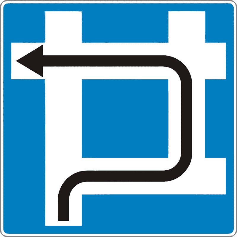 Smjer kretanja vozila do raskrižja na kojem je zabranjeno skretanje ulijevo