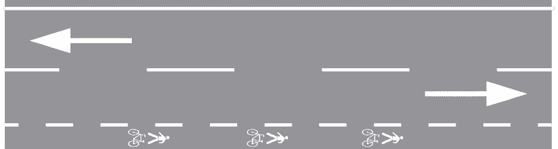 Isprekidana uzdužna crta-Razdjelna