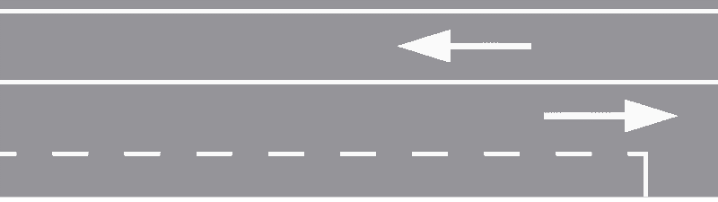 Isprekidana uzdužna crta-Razdjelna