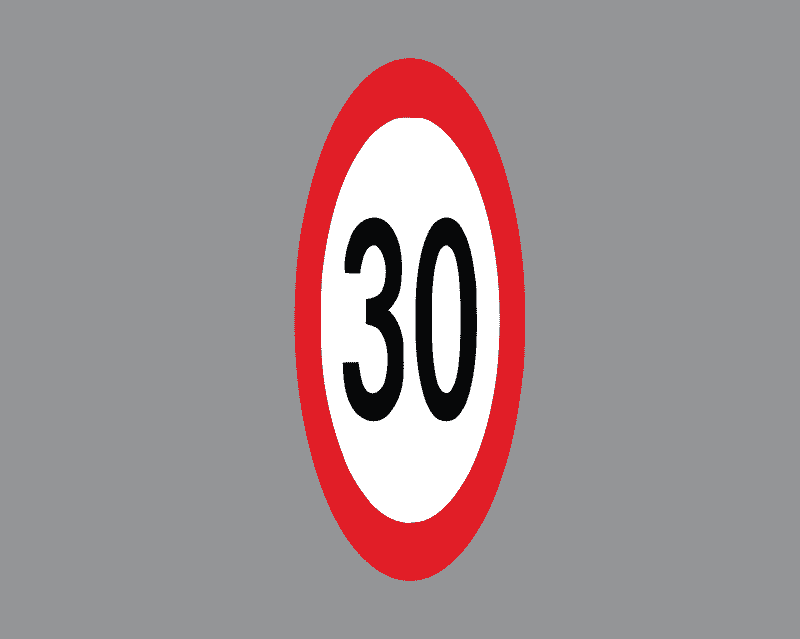 Natpisi na kolniku-Znak obaveze ili zabrane. Ponovljeni stalni prometni znak.