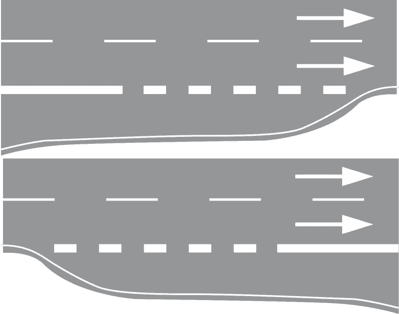 Isprekidana uzdužna crta-Široka