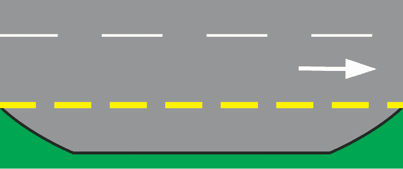Isprekidana uzdužna crta-Široka