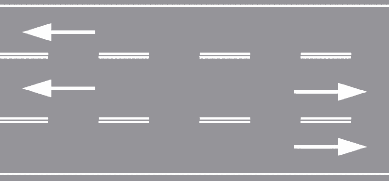 Dvostruka uzdužna crta-Isprekidana