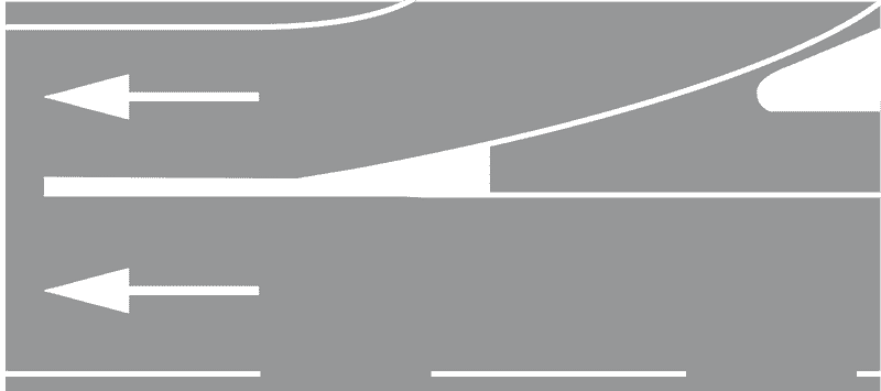 Polja za usmjeravanje prometa-Na ulazno ili izlaznom kraku na autocesti, odnosno brzoj cesti