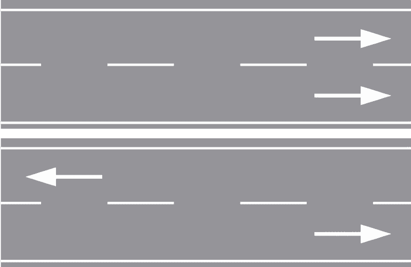 Isprekidana uzdužna crta-Razdjelna