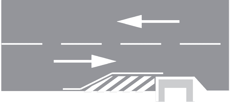 Crte usmjeravanja-Za oblikovanje prepreke na rubu ceste