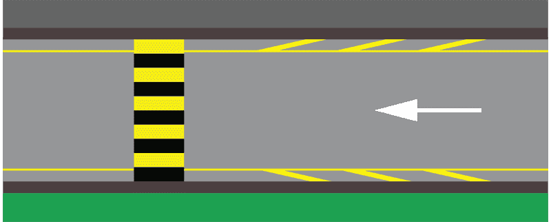Prometne površine za posebne namjene-Oznake za obilježavanje naprava za smirivanje prometa