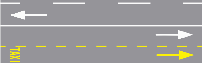 Isprekidana uzdužna crta-Razdjelna